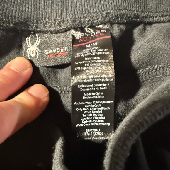 Spyder Men's Pants Active Pro Black Sweat Pants Size Medium. Item # 147782 - Picture 6 of 6